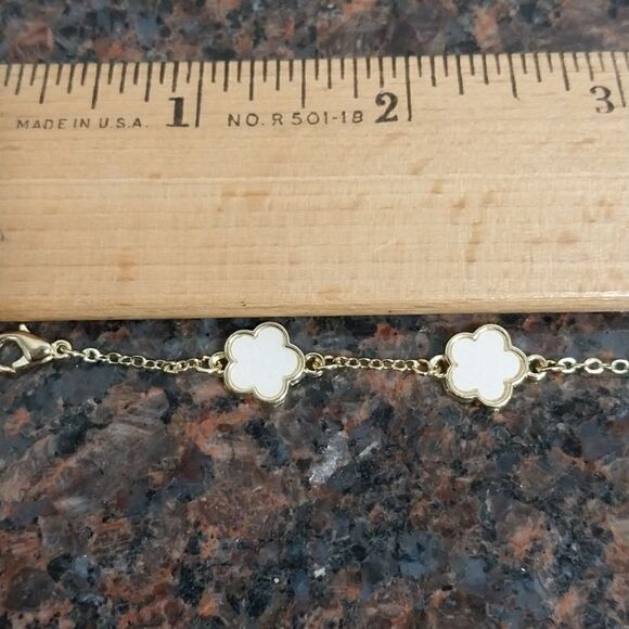 Enamel Goldtone  Clover Bracelet/Anklet...NEW - Picture 9 of 9